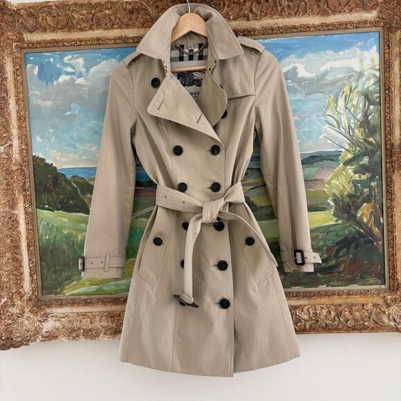 Burberry The Sandringham Heritage Trench Short Coat England Size US 0 XS - Picture 3 of 16